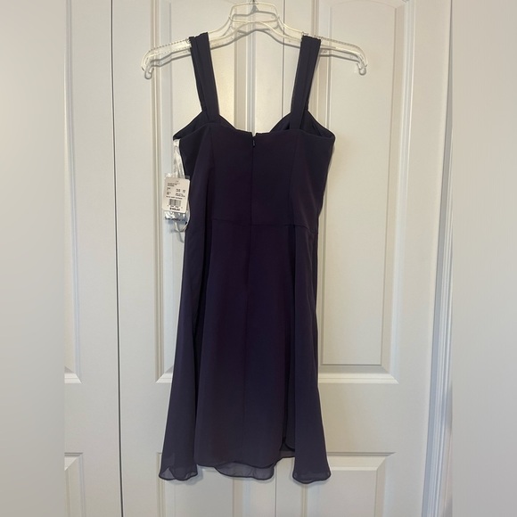 NWT David’s Bridal Purple Eggplant Chiffon Formal Dress Homecoming Bridesmaid 4 - Picture 7 of 9